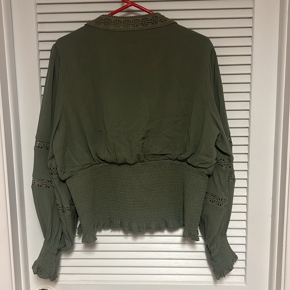 Scarlet Darkness Women's Renaissance Peasant Blouse V Neck Lantern Sleeve NWT - Picture 12 of 12